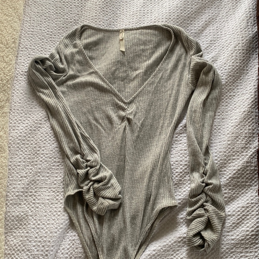 Free People intimates - grey knit body suit